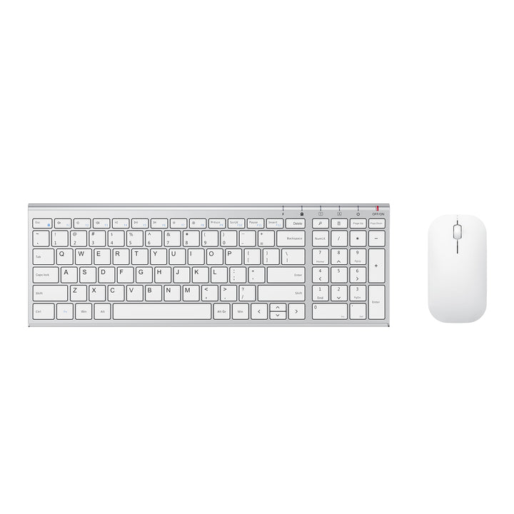 Wireless Keyboard and Mouse Combo White Backlit Ultra Slim 2.4G USB –  Seenda Official